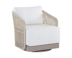 Allariz Swivel Armchair - Greige  Stinson White