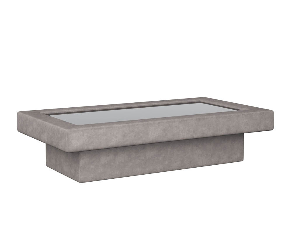 Azelia Coffee Table - Light Grey Leather