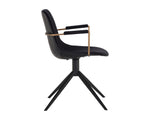 Cassius Swivel Dining Armchair - Abbington Black / Bravo Black