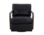 Castell Swivel Lounge Chair - Brown  Cortina Black Leather