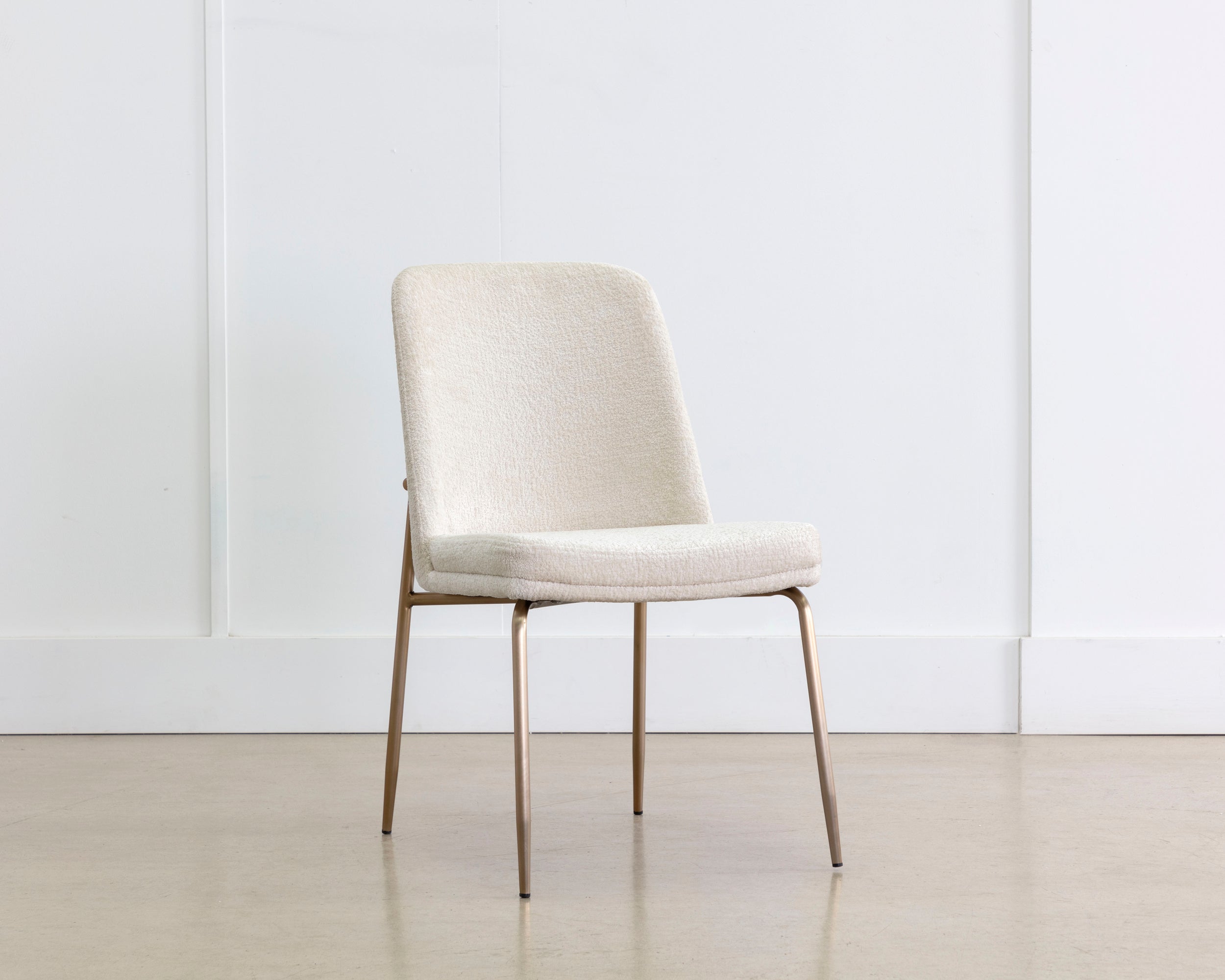 Zeke Dining Chair - Antique Brass  Bergen Ivory