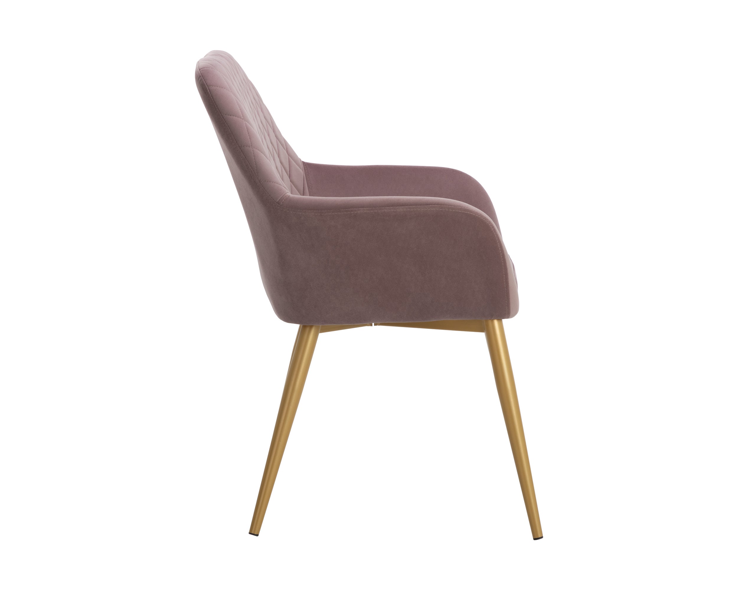 Jayna Dining Armchair - Champagne Gold  Abbington Blush Purple