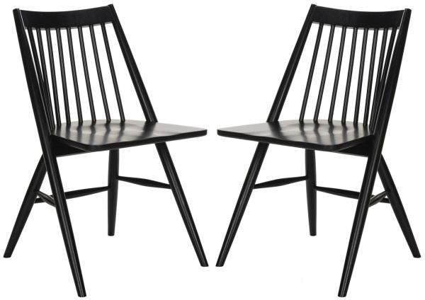 Safavieh Wren 19H Spindle Dining Chair (Set of 2), DCH1000 - Black