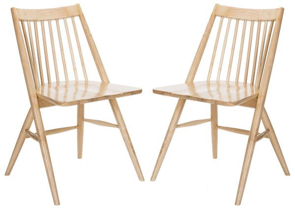 Safavieh Wren 19H Spindle Dining Chair (Set of 2), DCH1000 - Natural