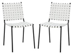 Safavieh Wesson Woven Dining Chair (Set of 2), DCH3005 - White / Black