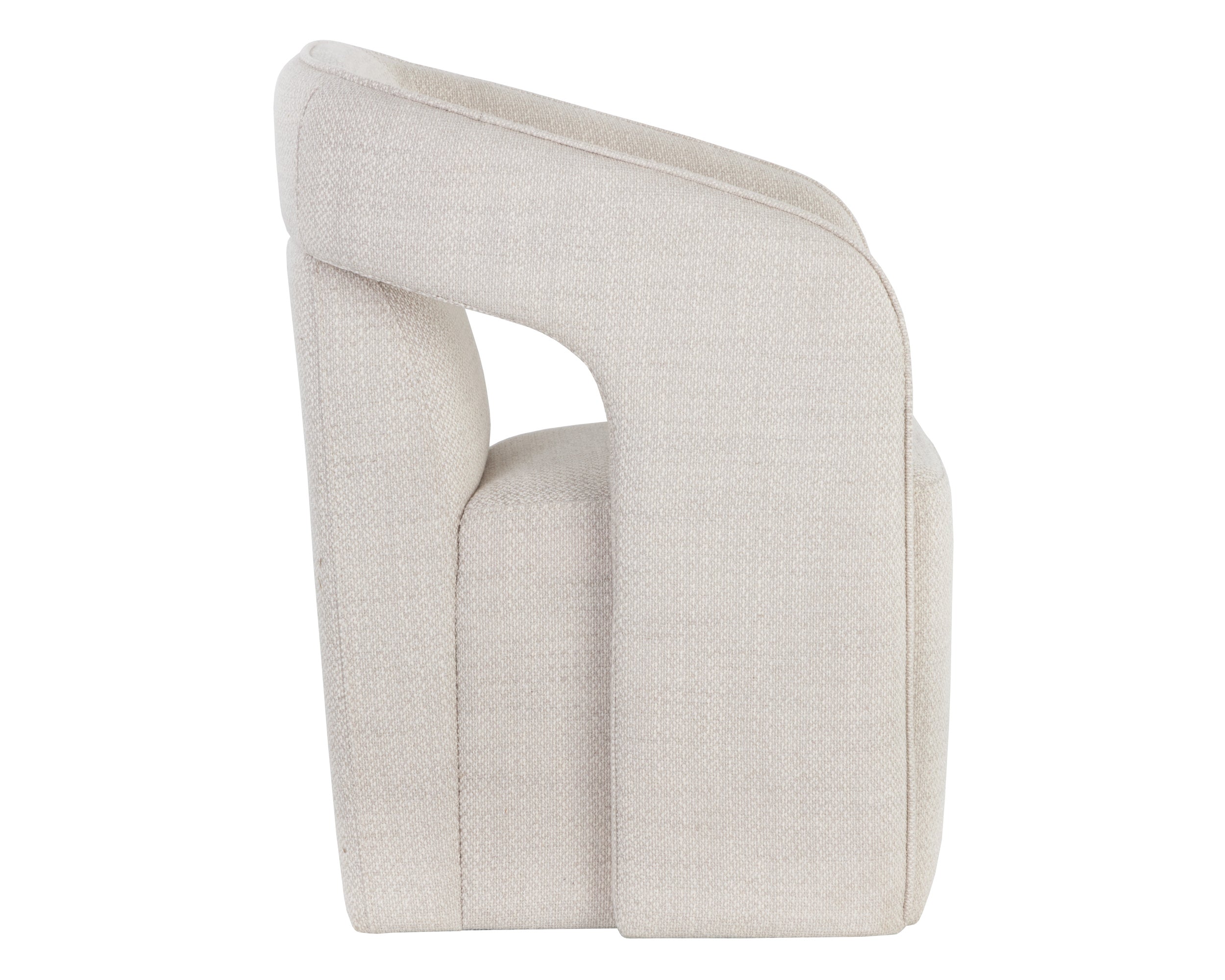 Kendrick Wheeled Dining Armchair - Moto Stucco