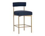 Seneca Counter Stool - Antique Brass  Arena Navy