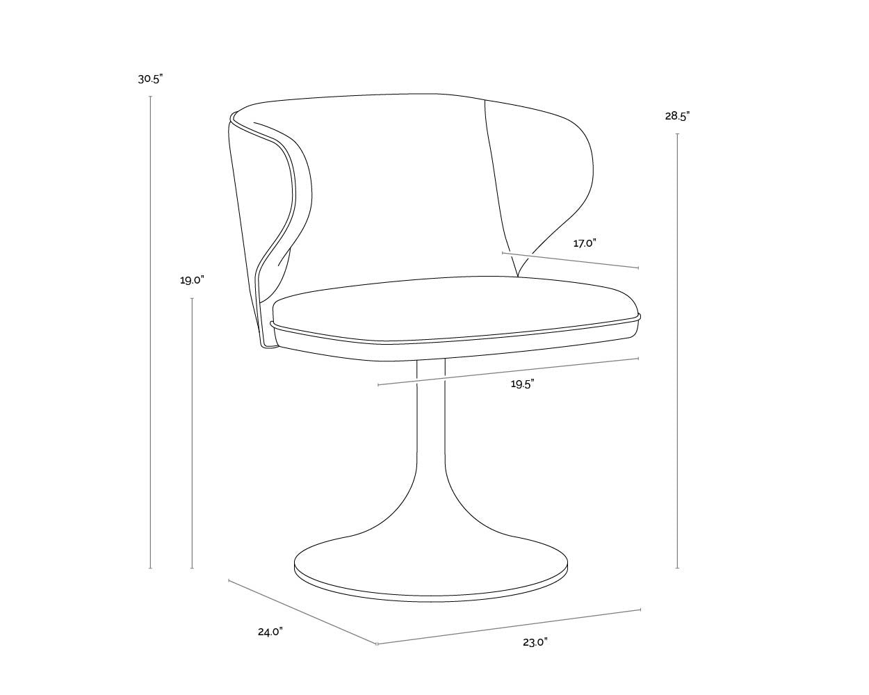 Simone Swivel Dining Chair - Casablanca Cloud