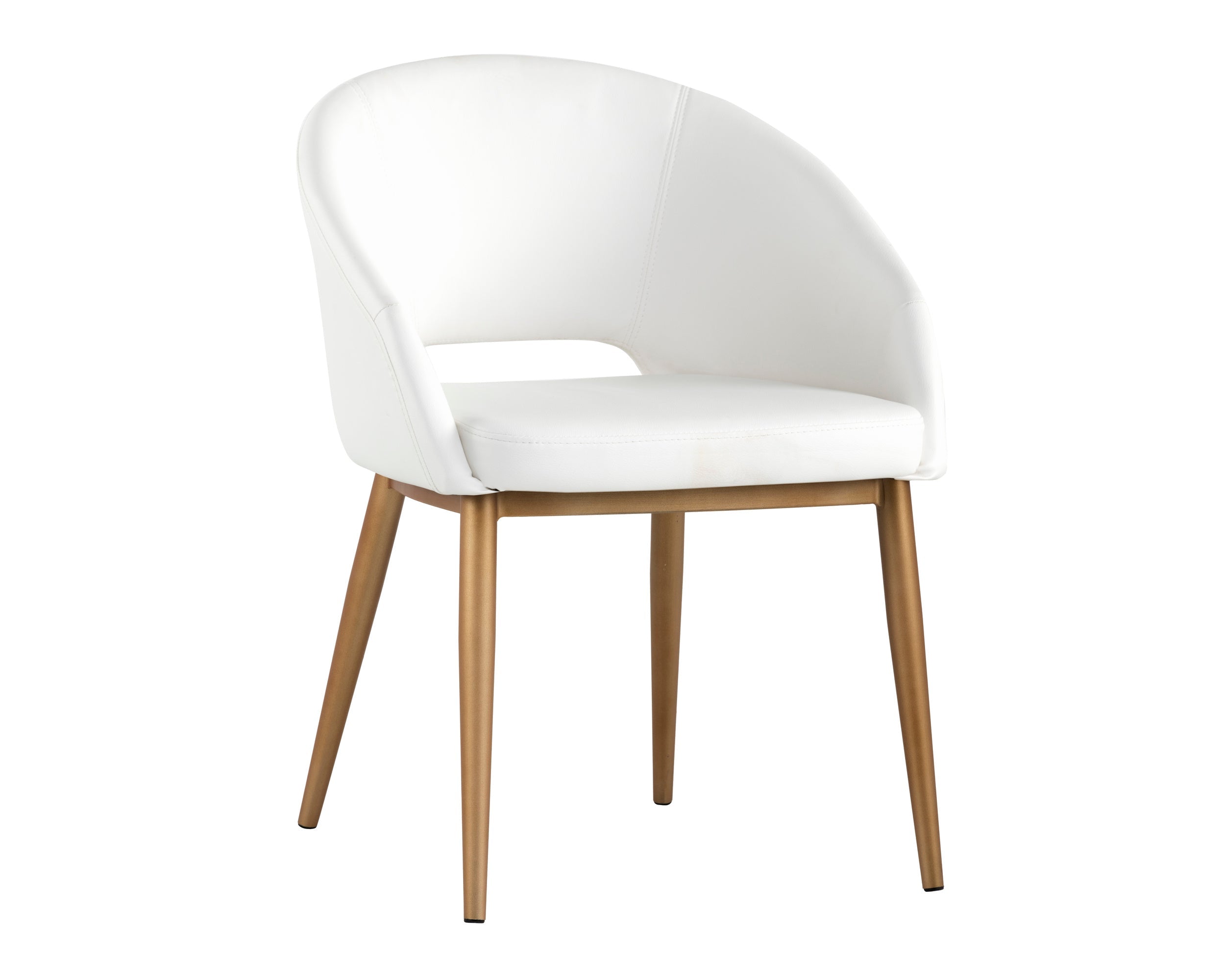 Thatcher Dining Armchair - Champagne Gold  Snow