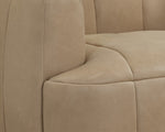 Tadeo Swivel Lounge Chair - Dark Brown  Sahara Sand Leather