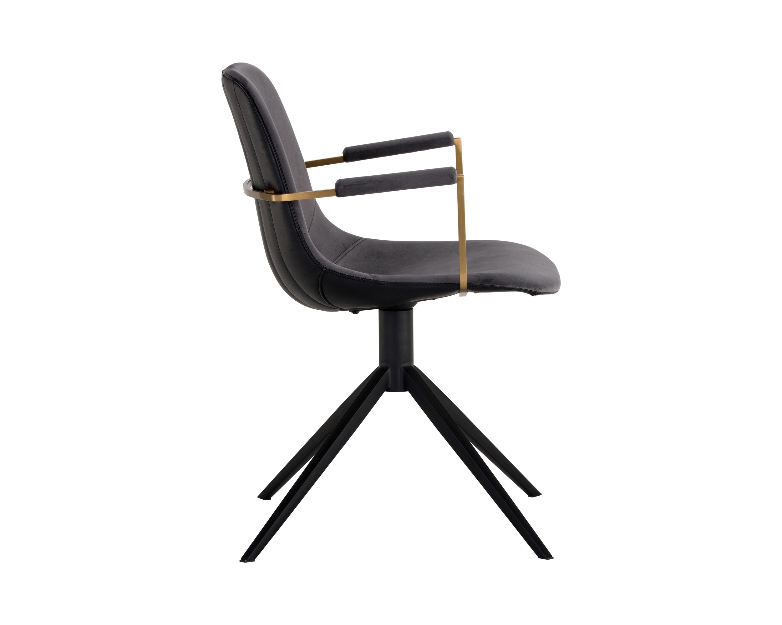 Cassius Swivel Dining Armchair - Slate Tint / Nightfall Black