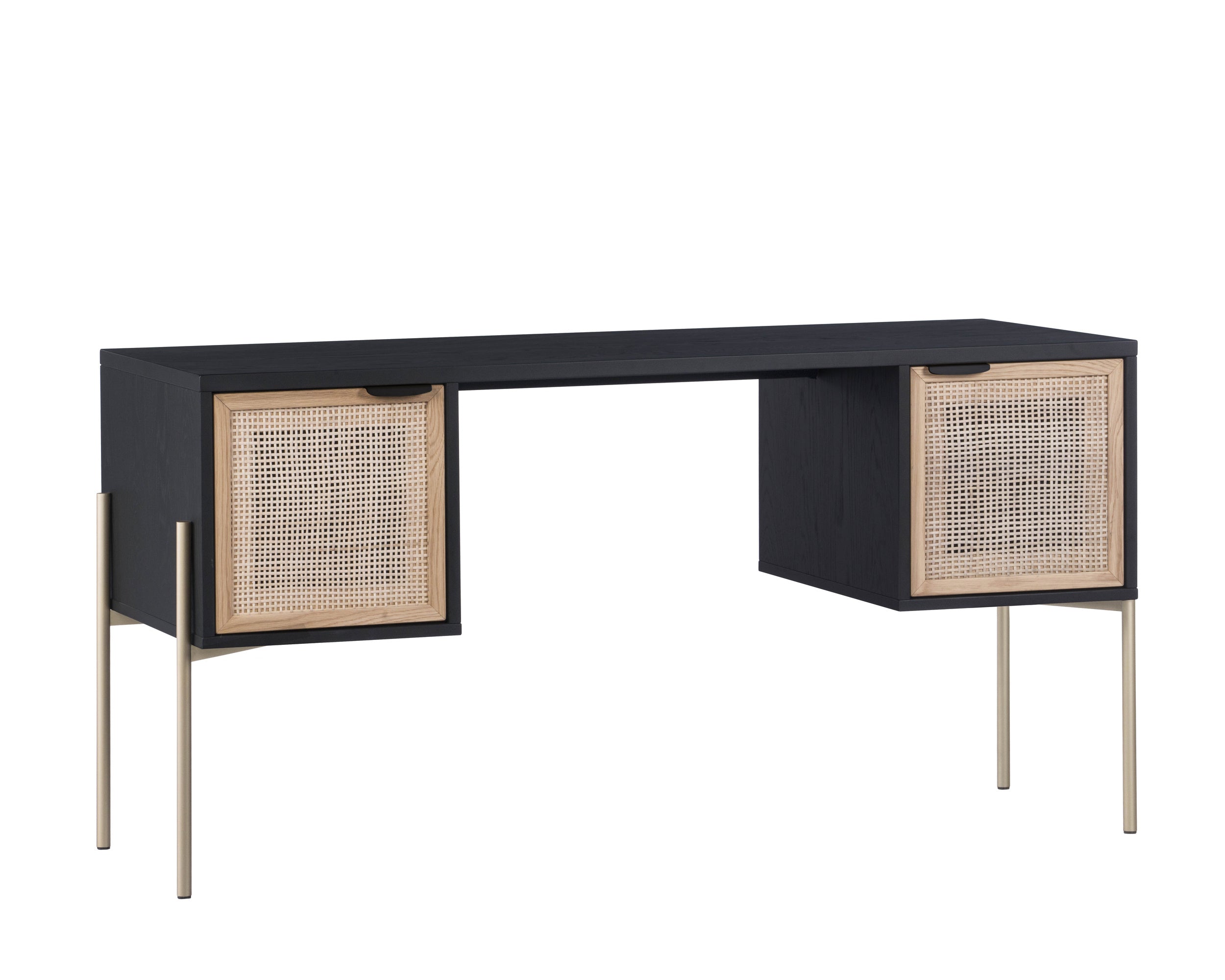 Avida Desk - Gold  Black/Natural