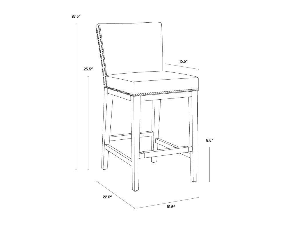 Vintage Counter Stool - Overcast Grey