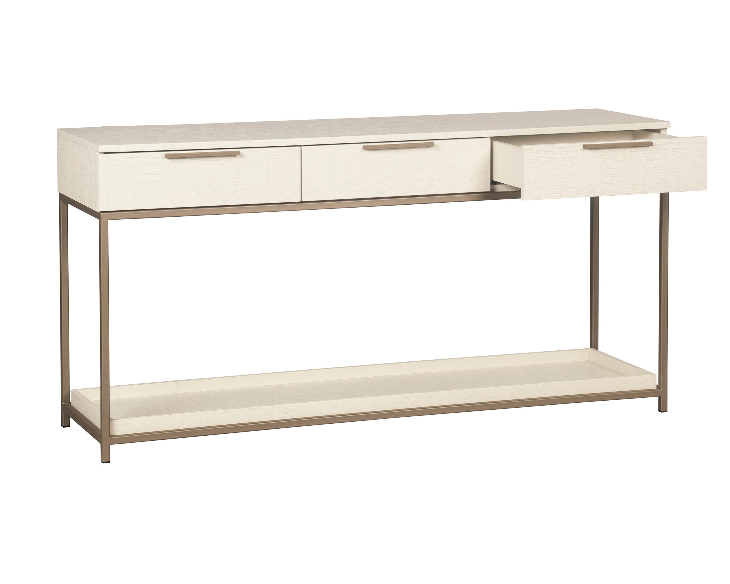 Rebel Console Table With Drawers - Champagne Gold  Cream