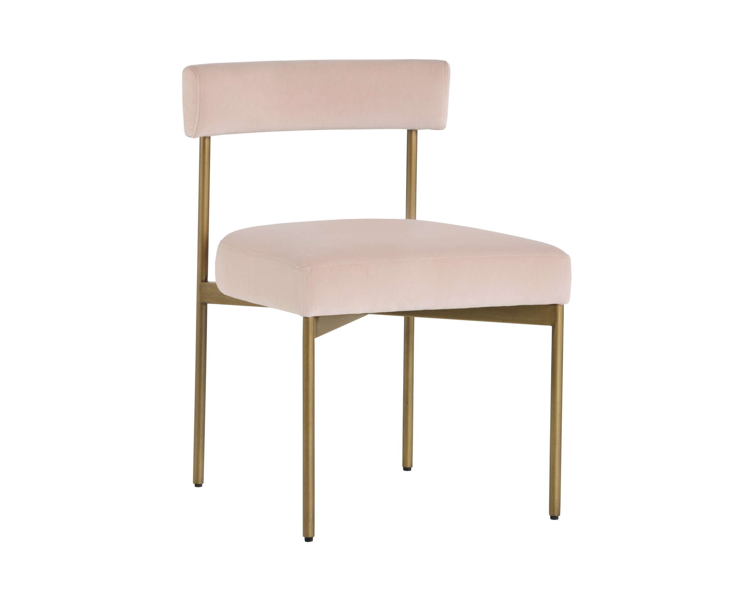 Seneca Dining Chair - Antique Brass  Velvet Blush