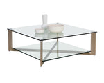 Xavier Coffee Table - Square  Antique Brass