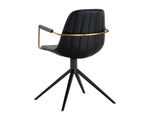 Cassius Swivel Dining Armchair - Slate Tint / Nightfall Black