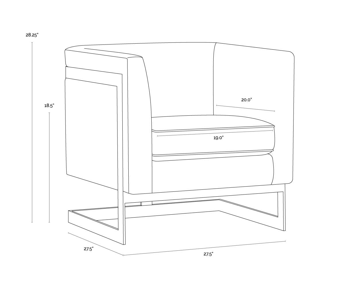 Yvette Armchair - Stainless Steel  Cantina Magnetite