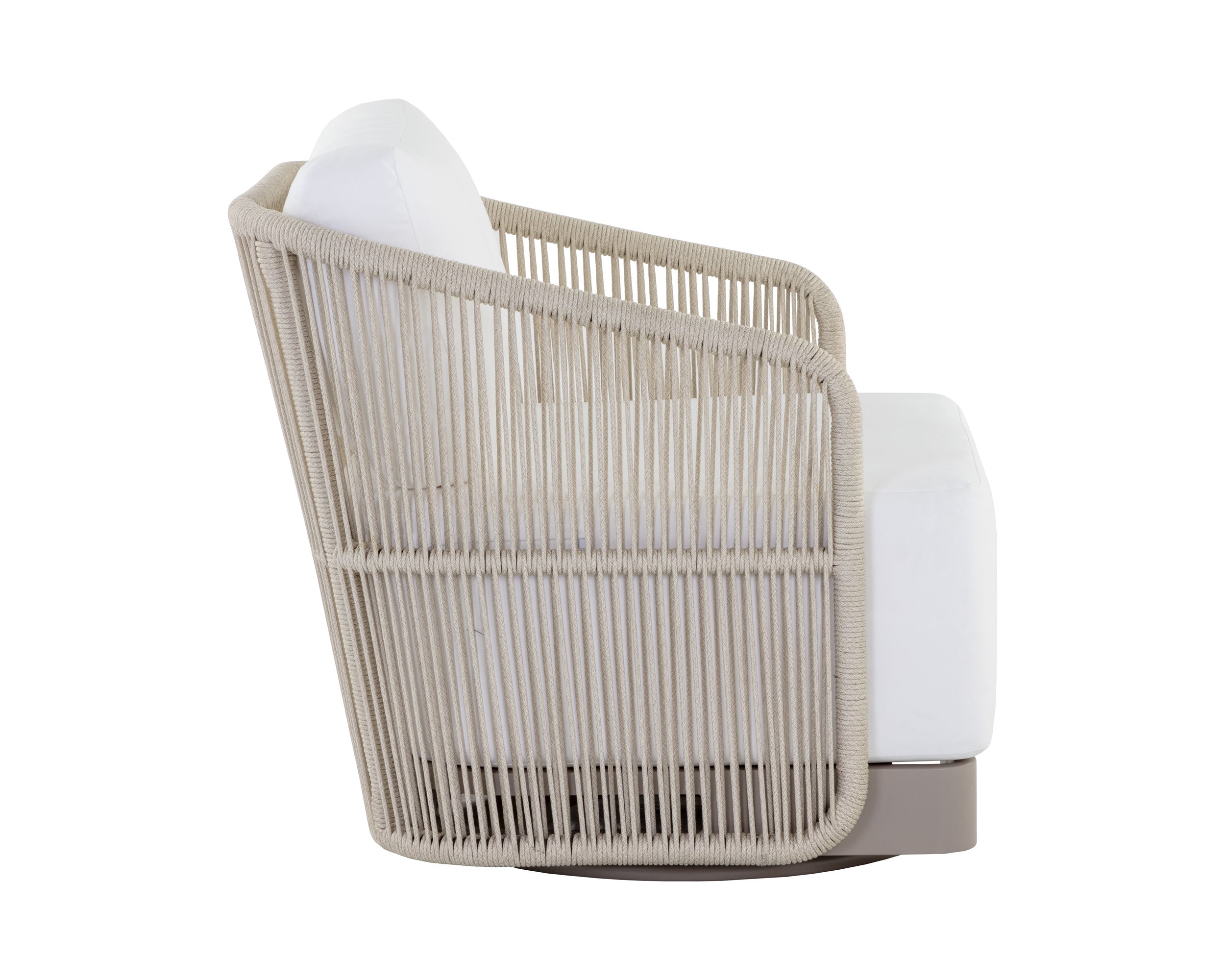 Allariz Swivel Armchair - Greige  Stinson White