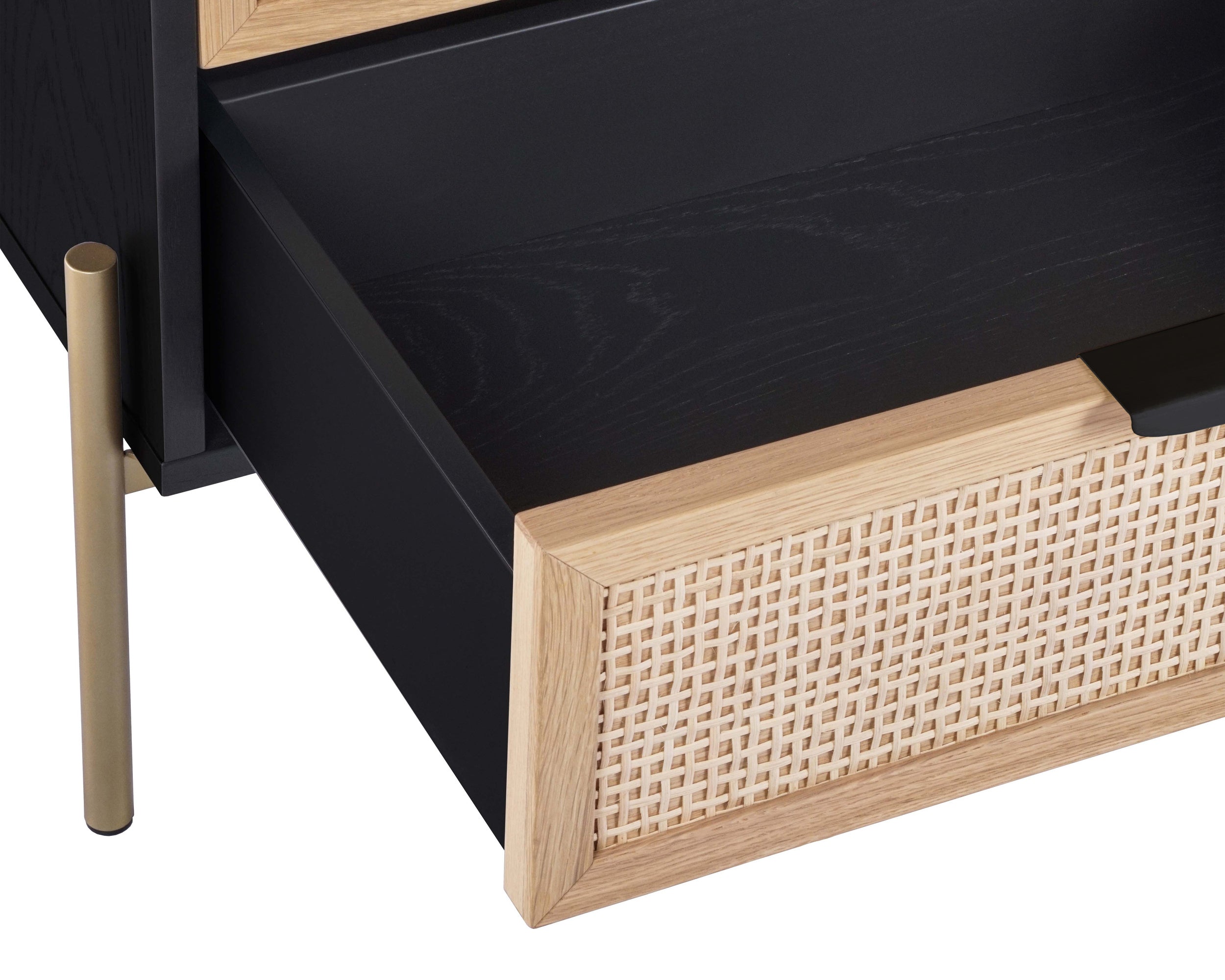 Avida Nightstand - Gold  Black/Natural