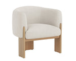 Trine Lounge Chair - Rustic Oak  Dove Cream