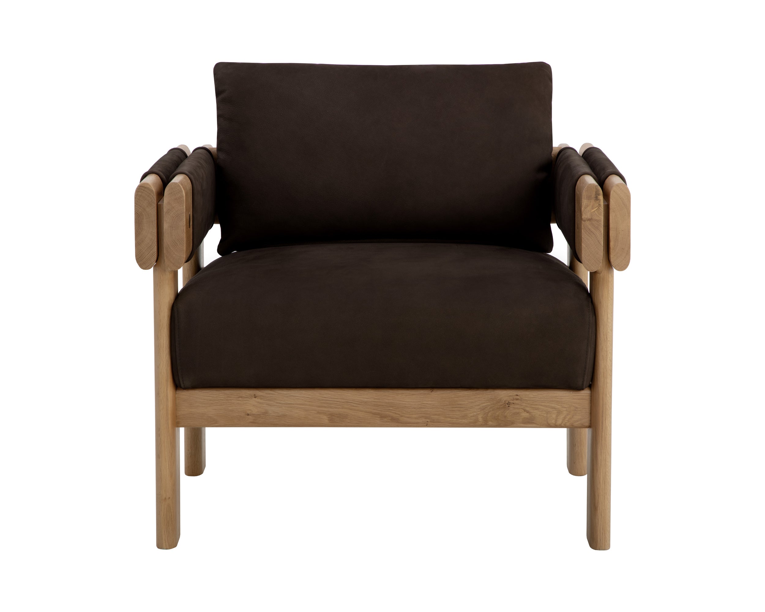 Carmichael Lounge Chair - Nubuck Cocoa Leather