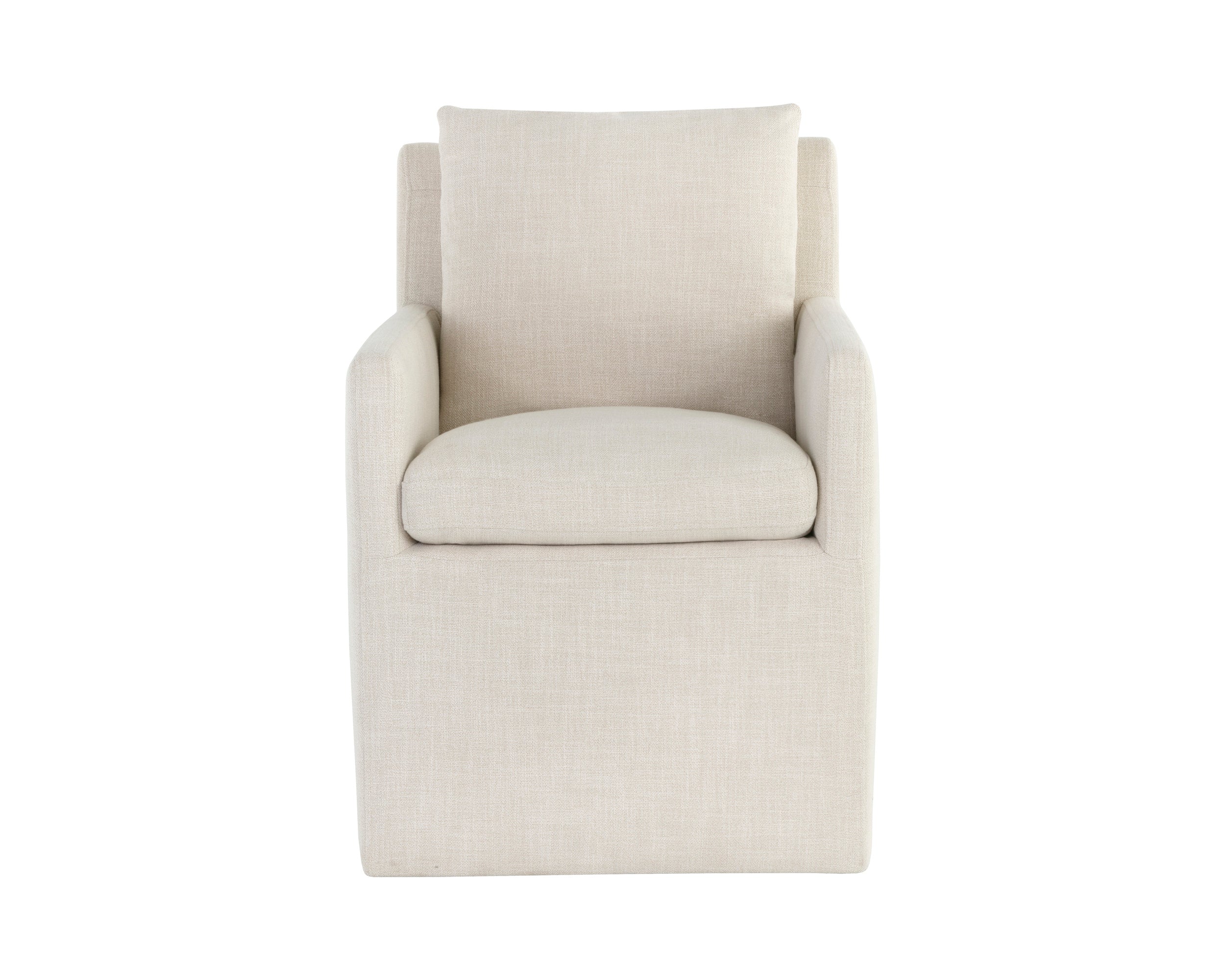 Glenrose Wheeled Dining Armchair - Effie Linen