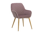 Jayna Dining Armchair - Champagne Gold  Abbington Blush Purple