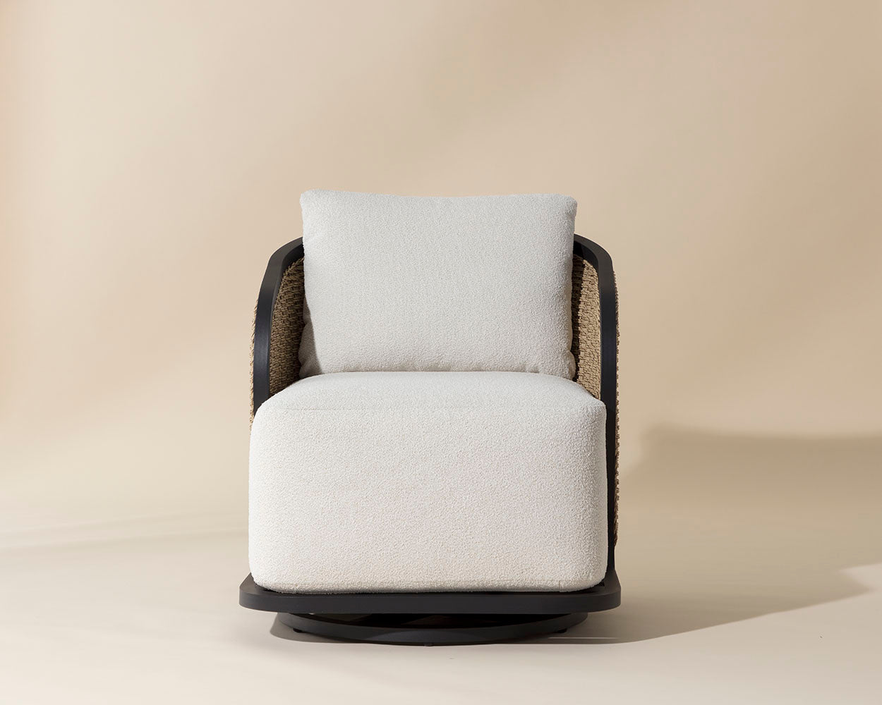 Bora Swivel Lounge Chair - Louis Cream