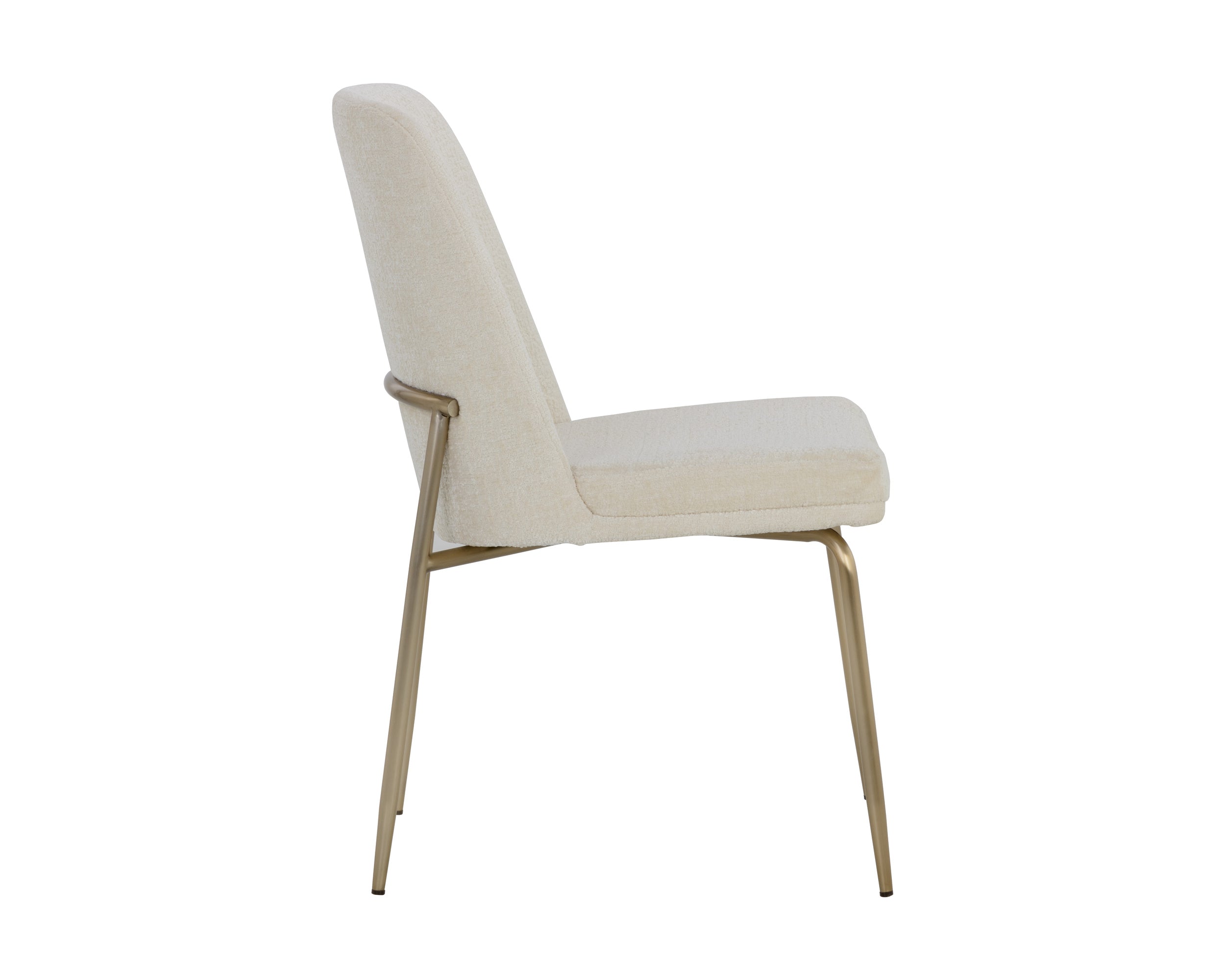 Zeke Dining Chair - Antique Brass  Bergen Ivory