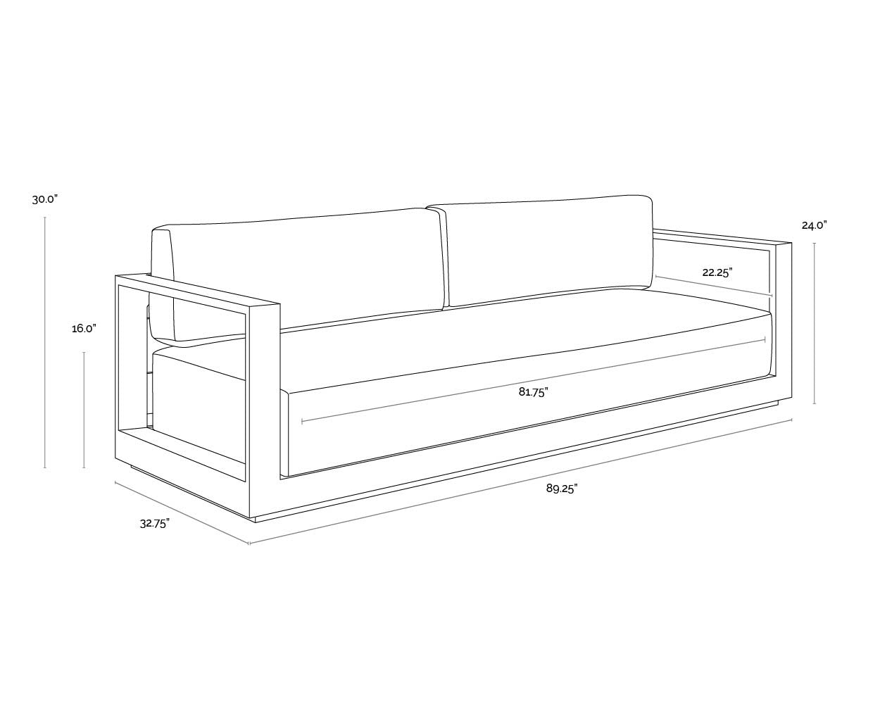 Tavira Sofa - Greige  Stinson White