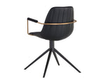 Cassius Swivel Dining Armchair - Abbington Black / Bravo Black