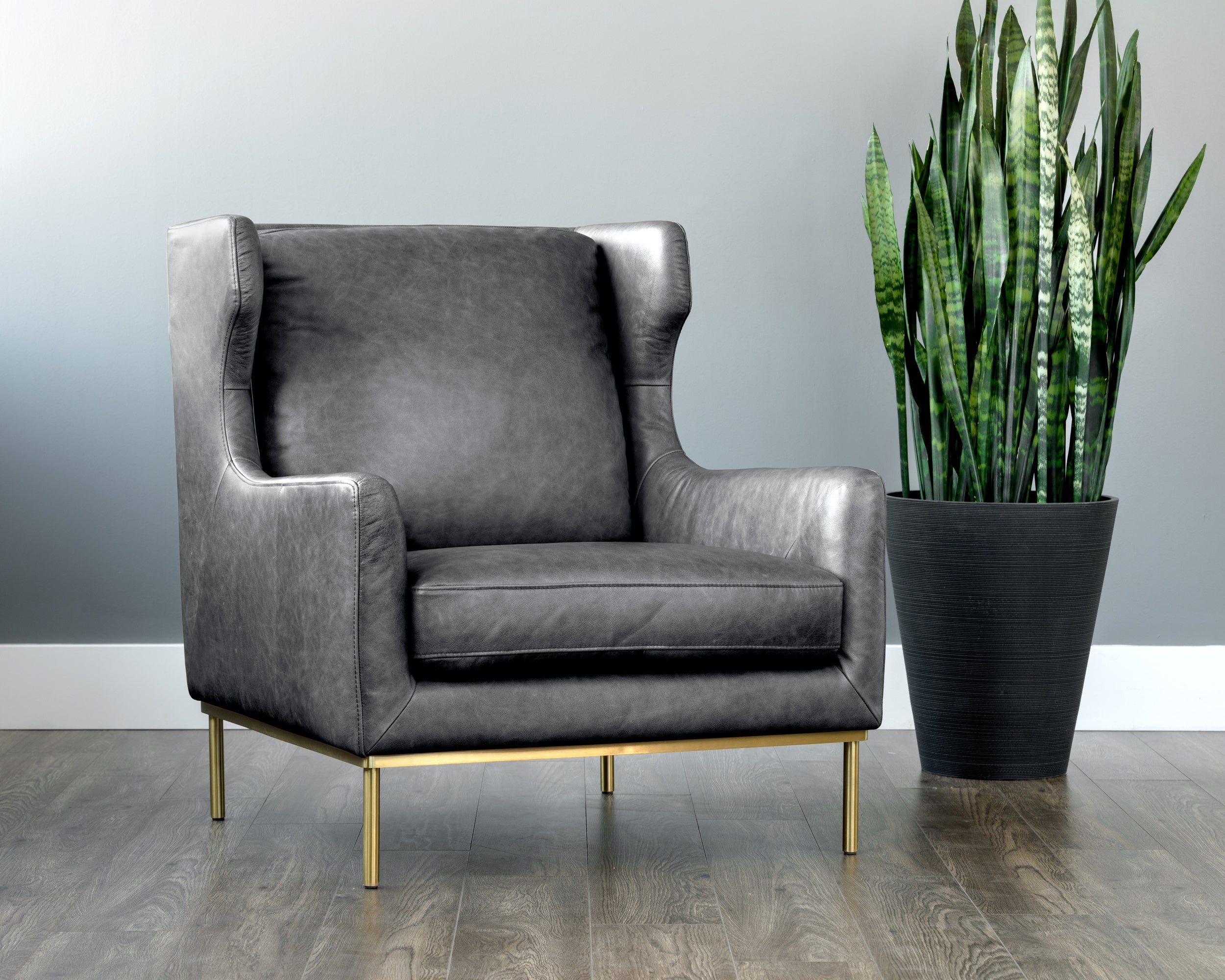 Virgil Lounge Chair - Marseille Black Leather