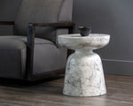 Lucida End Table - Marble Look  White