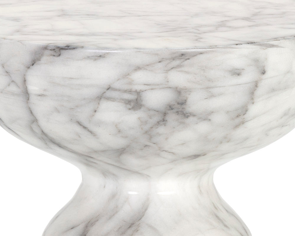 Goya End Table - Marble Look  White