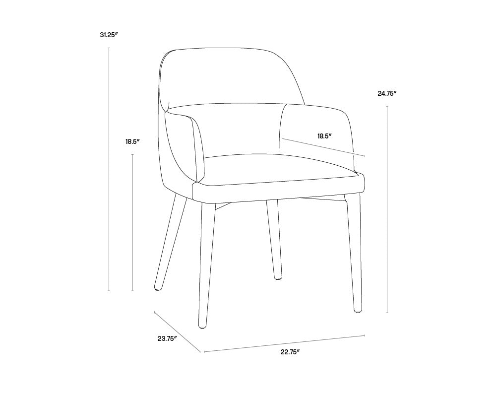 Hagan Dining Armchair - Dillon Cream / Dillon Black