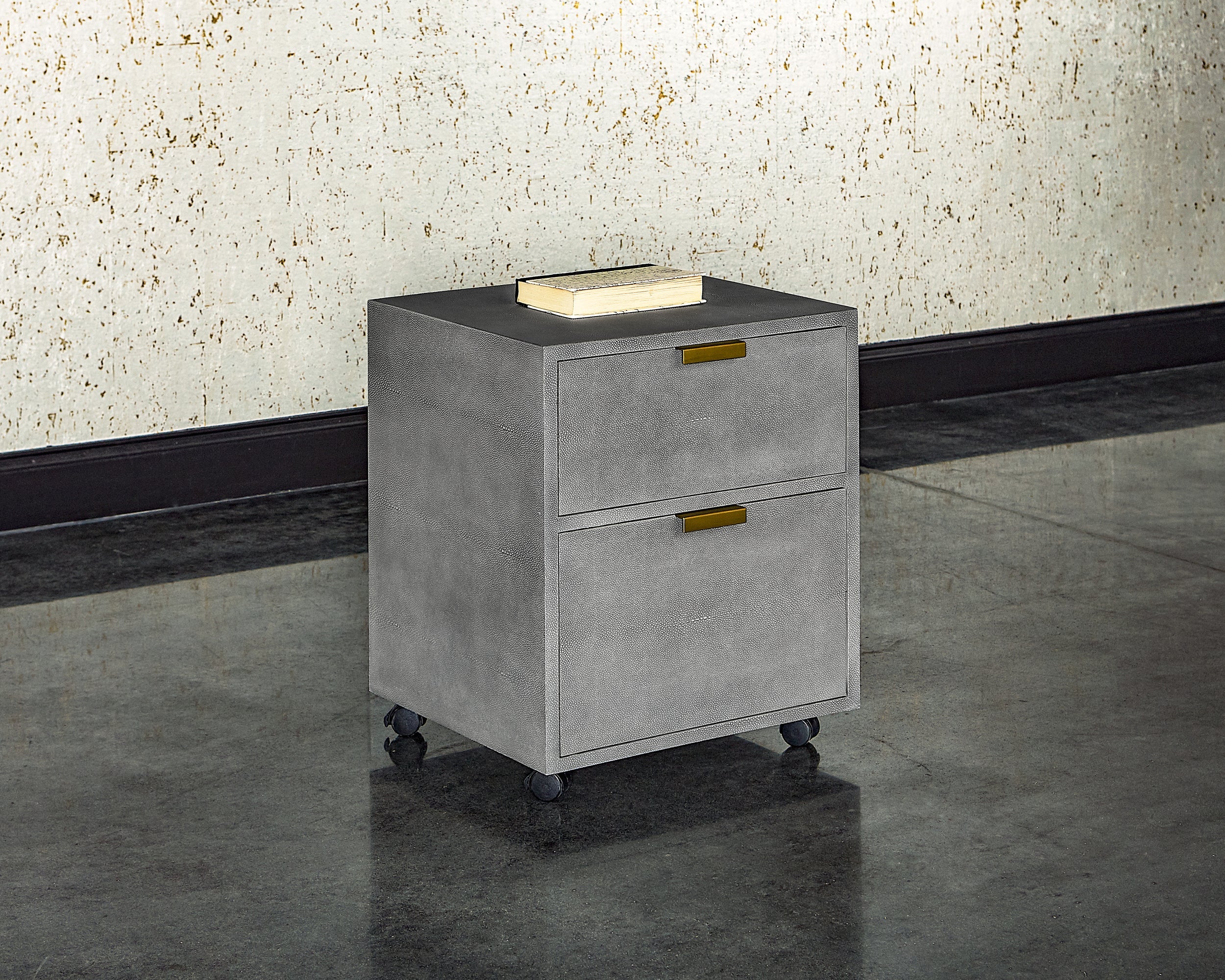 Jiro File Cabinet - Grey Shagreen