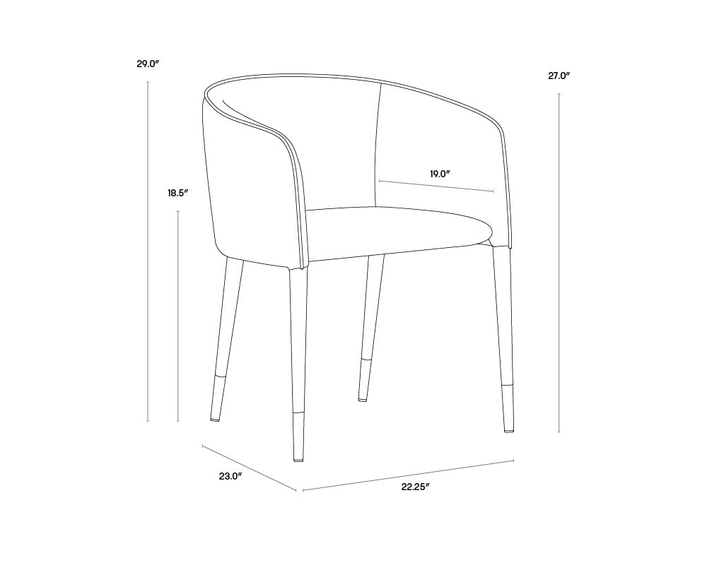 Asher Dining Armchair - Polo Club Toast / Dillon Chili