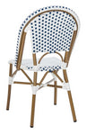 Safavieh Salcha Indoor Outdoor French Bistro Side Chair, FOX5210J - Blue / White / Light Brown