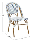 Safavieh Salcha Indoor Outdoor French Bistro Side Chair, FOX5210J - Blue / White / Light Brown