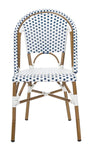 Safavieh Salcha Indoor Outdoor French Bistro Side Chair, FOX5210J - Blue / White / Light Brown