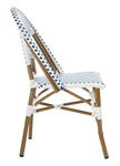 Safavieh Salcha Indoor Outdoor French Bistro Side Chair, FOX5210J - Blue / White / Light Brown