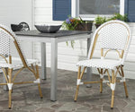 Safavieh Salcha Indoor Outdoor French Bistro Side Chair, FOX5210J - White / Grey / Light Brown