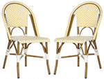 Safavieh Salcha Indoor Outdoor French Bistro Side Chair, FOX5210J - Yellow / White / Light Brown