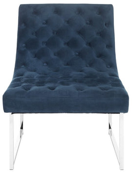 Safavieh Hadley Tufted Accent Chair , FOX6283 - Navy Velvet