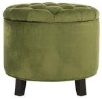 Safavieh Amelia Tufted Storage Ottoman, HUD8220 - Fern Green