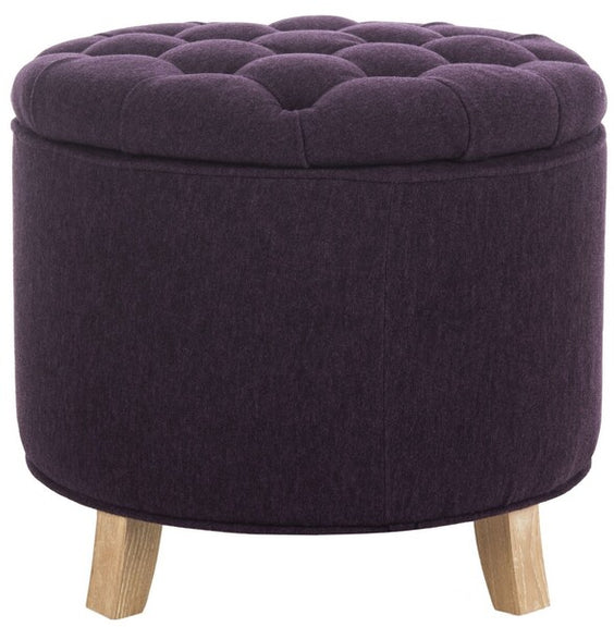 Safavieh Amelia Tufted Storage Ottoman, HUD8220 - Plum