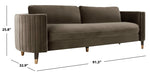 Safavieh Couture Winford Velvet Sofa , KNT7045 - Shale