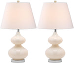 Safavieh Eva 24 Inch H Double Gourd Glass Lamp, LIT4086 - Pearl