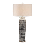 Home Decor Ceramic Table Lamp - Dark Gray, Cream And Espresso